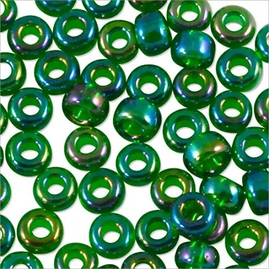 Miyuki Round Rocaille Seed Bead 8/0 Transparent Green AB {2}