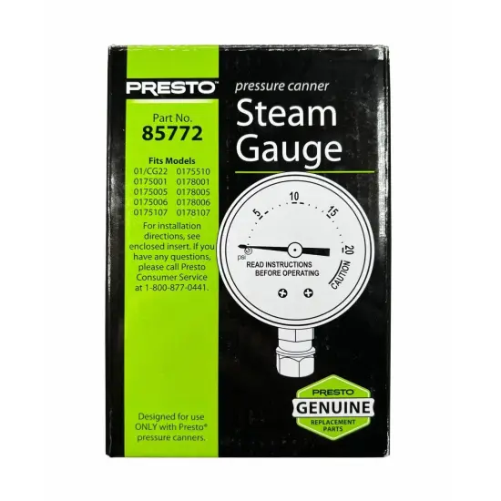National Presto 85772 Pressure Canner Steam Gauge with Nut and Washers {5}