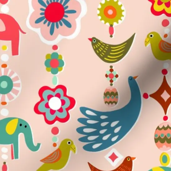 Various Fabrics by the Yard or Fat Quarter Whimsical Beads Flower Peacock Bead Print Childhood Toys Tassels Custom Printed Fabric by Spoonflower {7}