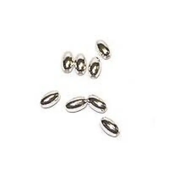 Oval Bead 7x4mm Sterling Silver (2-Pcs) {1}
