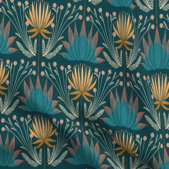 Various Fabrics by the Yard or Fat Quarter Floral Botanical Moody Wildflower Nature Garden Jewel Tone Custom Printed Fabric by Spoonflower {5}