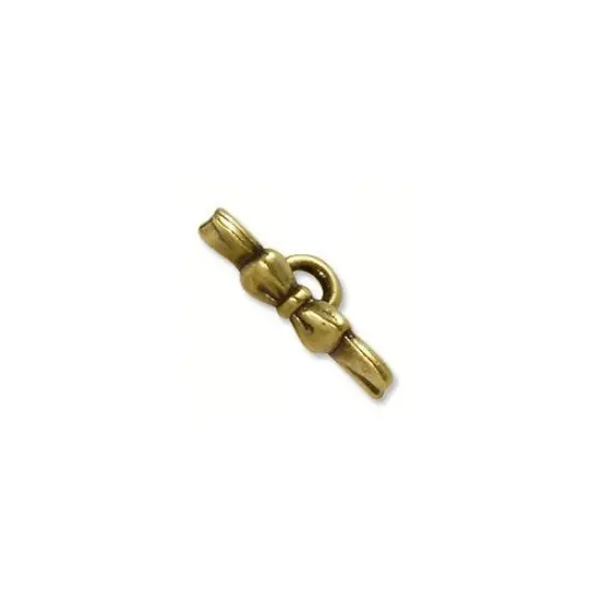 JewelrySupply Toggle Clasp - Bow Bar 17x4mm Pewter Antique Brass Plated (1-Pc) {1}