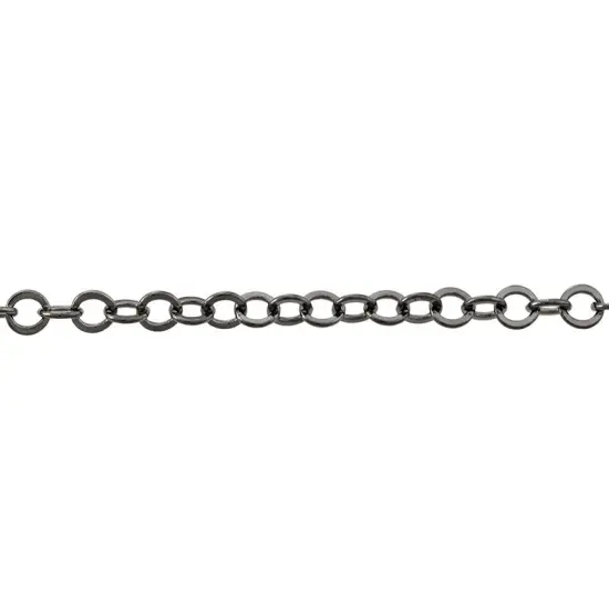 JewelrySupply Cable Link Chain 3mm Gun Metal Plated (Foot) {1}