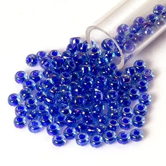 Miyuki Round Rocaille Seed Bead 8/0 Inside Color Dark Blue {1}