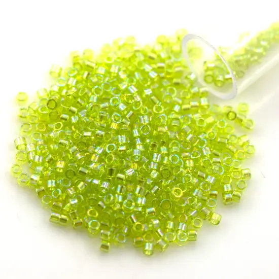 Miyuki Delica Seed Bead 11/0 Transparent Peridot AB {1}