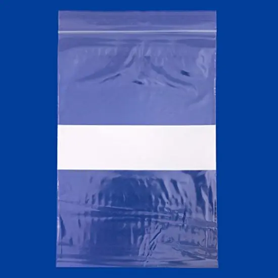Clear Reclosable Zipper Bags 6x9 W/White Block (Package of 100) {1}