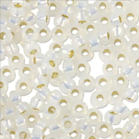 Miyuki Round Rocaille Seed Bead 11/0 Silver Lined White Opal {2}