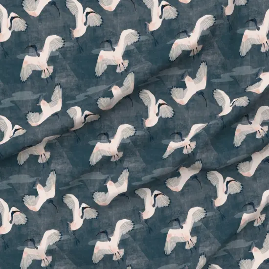 Various Fabrics by the Yard or Fat Quarter Australian Ibis Weathered Look Denim Blue Distressed Wildlife Custom Printed Fabric by Spoonflower {6}