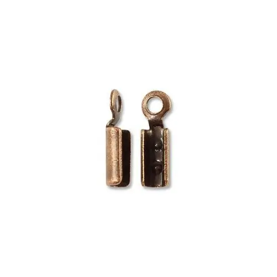 JewelrySupply Connector - Fold Over 2x7.5mm Antique Copper Plated (4-Pcs) {1}