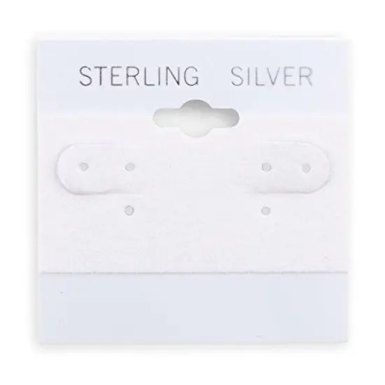 Earring Card White"Sterling Silver" (Package of 100) {1}