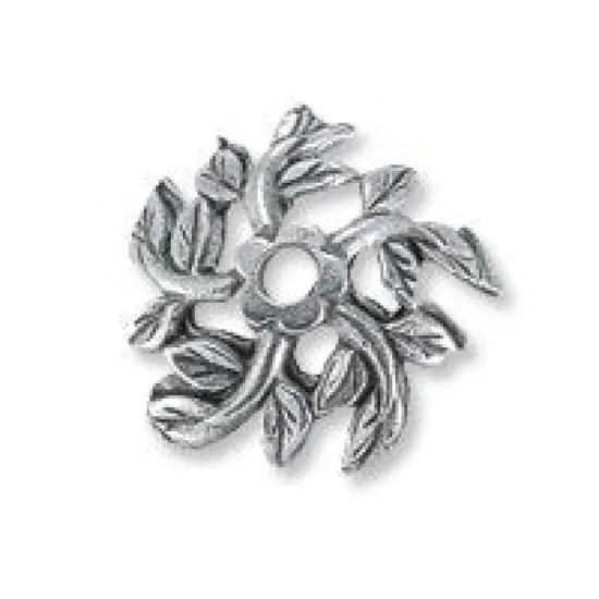 JewelrySupply Bead Cap - Tree Top 12mm Pewter Antique Silver Plated (1-Pc) {1}