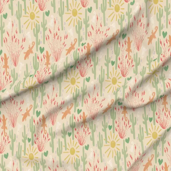 Various Fabrics by the Yard or Fat Quarter Neutral Southwest Muted Sun Cactus Cacti Lizard Scorpion Deserts Saguaro Custom Printed Fabric by Spoonflower {6}