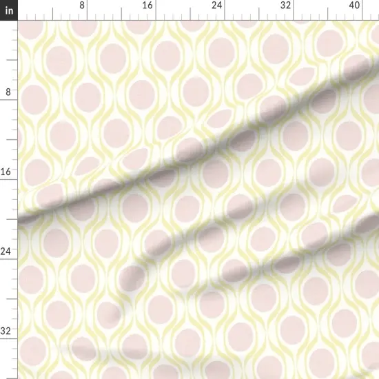 Various Fabrics by the Yard or Fat Quarter Mod Floral Retro Pink Yellow Cheerful Playful Delicate Romantic Custom Printed Fabric by Spoonflower {1}