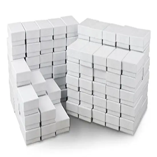 White Jewelry Gift Boxes Cotton Filled #21 (Case of 100) {1}