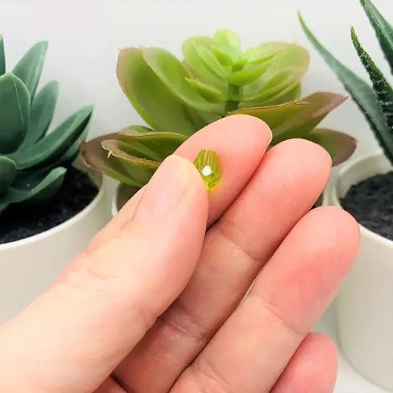 4, 20 or 50 Pieces: 6x8 mm Teardrop Light Green Imitation Crystal August Birthstone Beads {3}