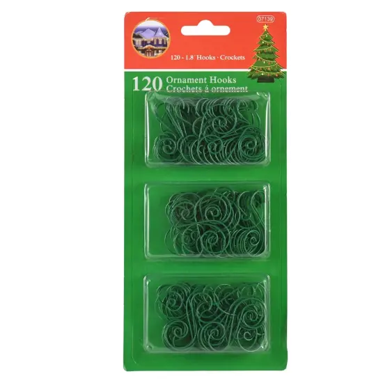 R N' D Toys Green Tree Ornament Hooks - Christmas Tree Gold Decorating Metal Wire Hangers for Hanging Decorations - Pack of 120 {3}