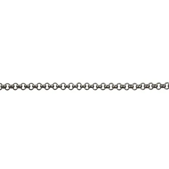 JewelrySupply Rolo Link Chain 2mm Gun Metal Plated (Foot) {1}