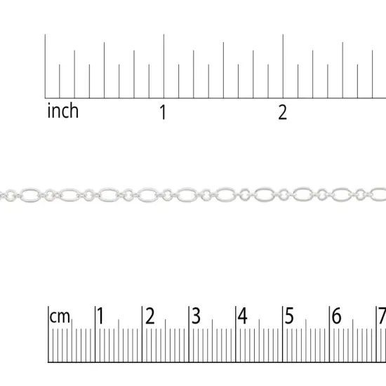 JewelrySupply 2.5mm Silver Plated Figaro Link Chain (Priced per Foot) {2}