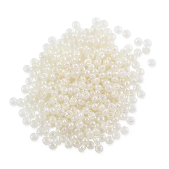 Czech Seed Bead 8/0 (3mm) Beads Luster White Beads {1}