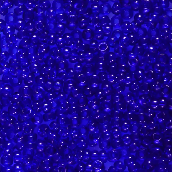 Miyuki Round Rocaille Seed Bead 15/0 Transparent Cobalt Blue {3}