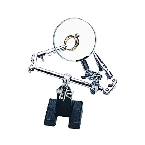 Third Hand Holder with 3X Magnifier Helping Hand Dual Alligator Clips {2}