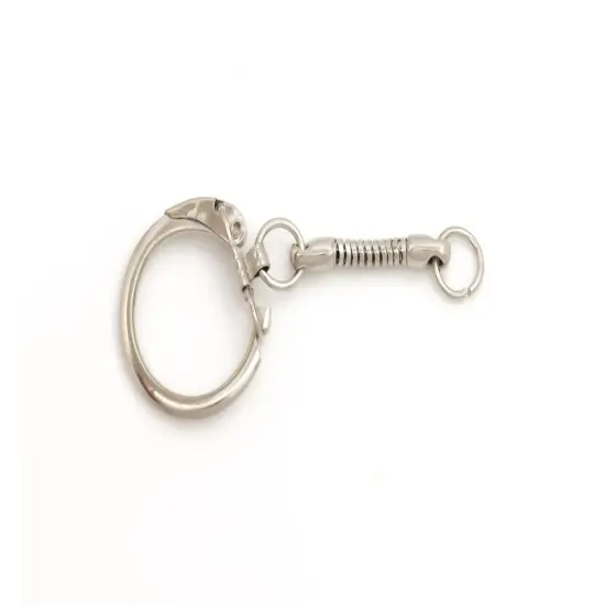 JewelrySupply Key Ring with Snake Chain and Open Jump Ring Silver Color (Package of 10) {1}