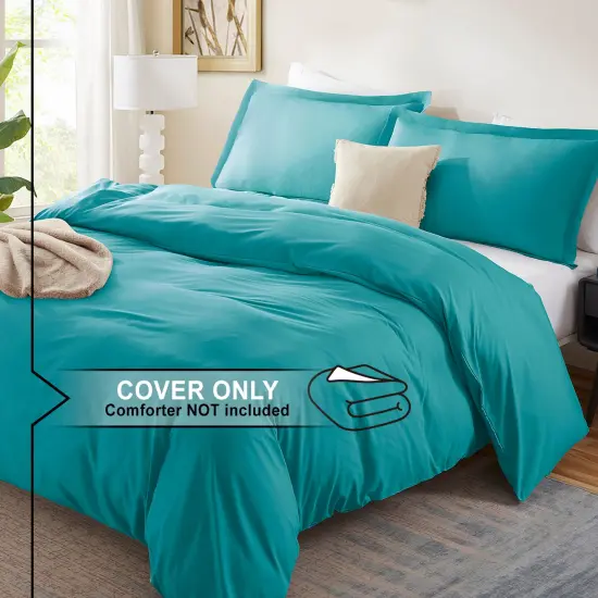 Nestl Double Brushed Microfiber Duvet Cover Set Teal {2}
