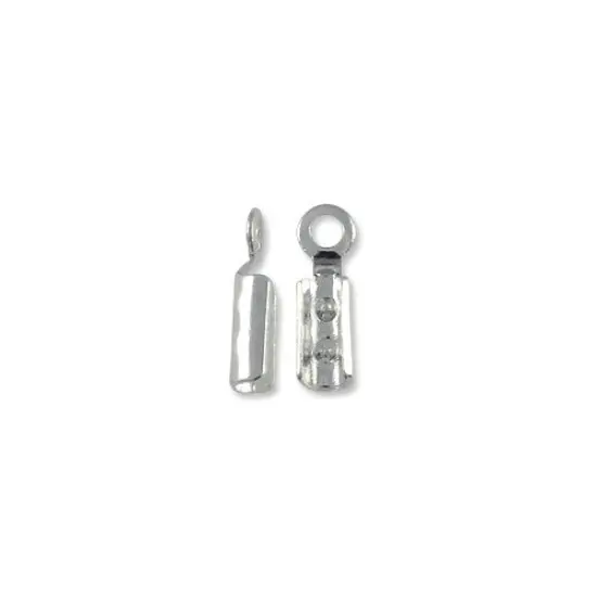 JewelrySupply Connector - Fold Over 2x7.5mm Silver Plated (10-Pcs) {1}