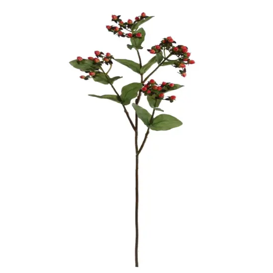 12-Pack: Orange Hypericum Spray with Silk Foliage, Floral Home by Artificial Flowers {1}