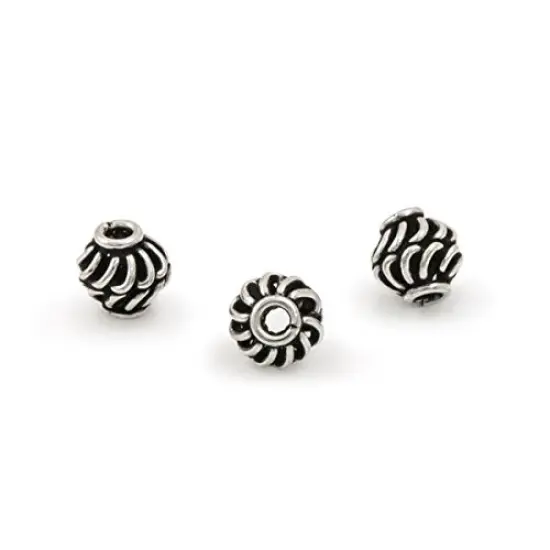 Bali Style Swirl Bead 6.5mm Sterling Silver {1}