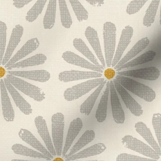 Various Fabrics by the Yard or Fat Quarter Neutral Daisy Simple Flowers Earth Tone Cool Gray On Cream Custom Printed Fabric by Spoonflower {7}