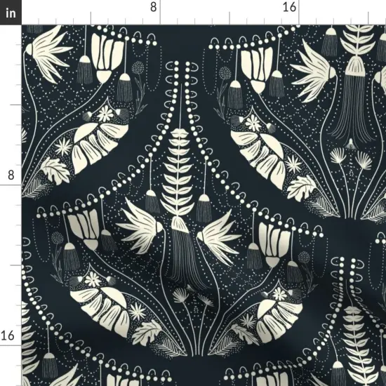 Various Fabrics by the Yard or Fat Quarter Dark Damask Large Scale Victorian Traditional Moody Gothic Custom Printed Fabric by Spoonflower {2}