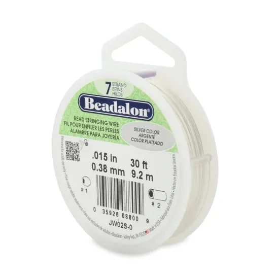 Beadalon Wire .015" 30ft Metallic Silver Color 7 Strand {1}