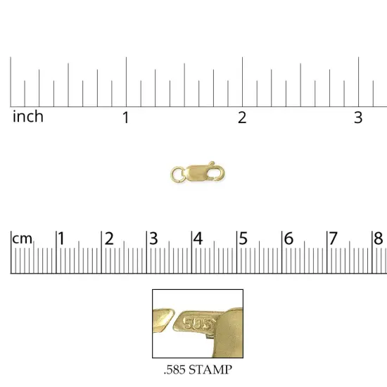 Jewelry Lobster Claw Clasp 10x4mm 14 Karat Solid Yellow Gold {2}