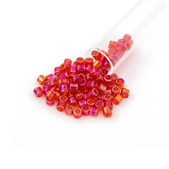 Miyuki Delica Seed Bead 8/0 Transparent Cherry Red AB {3}