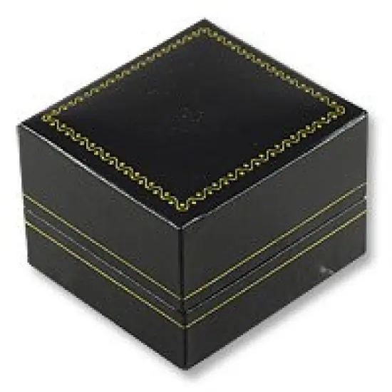 Cartier Style Ring Box Black Leatherette {2}
