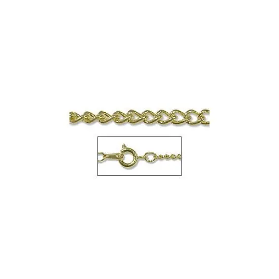 JewelrySupply Curb Chain 24" 2mm Gold Color (1-Pc) {1}