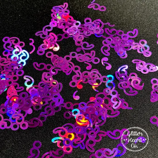 Polyester Glitter - Semicolon Glitter Shape by Glitter Heart Co.&trade; {2}