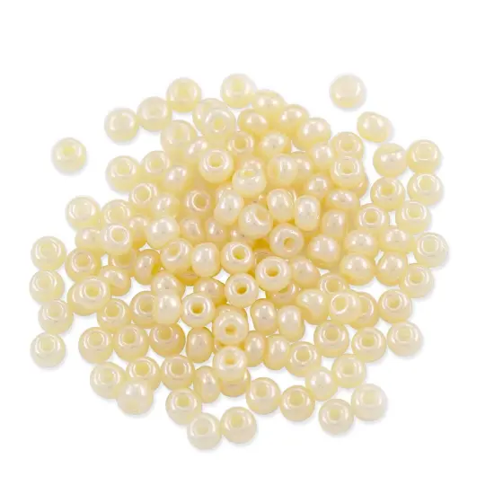 Czech Seed Bead 6/0 (4mm) Beads Luster Cream (10 Grams) Beads {1}