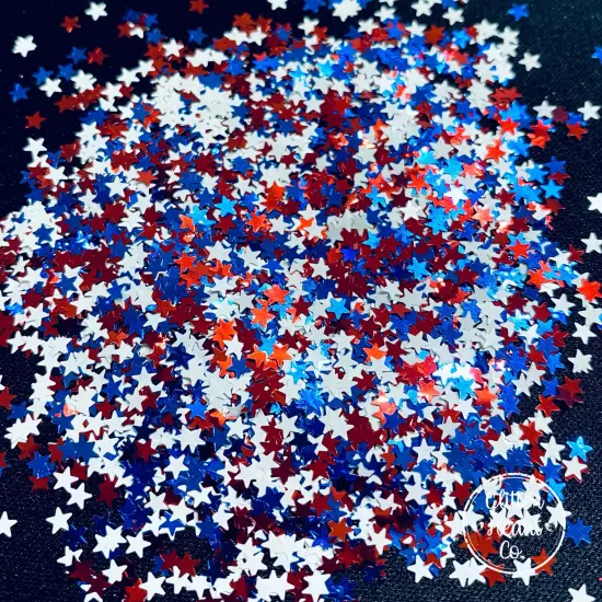 Polyester Glitter - Patriotic Stars Glitter Shape by Glitter Heart Co.&trade; {2}