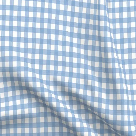 Various Fabrics by the Yard or Fat Quarter Blue Plaid Country Gingham Sky Check Picnic Cottagecore Large Scale Custom Printed Fabric by Spoonflower {5}