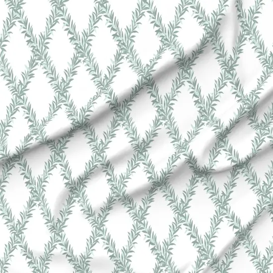 Various Fabrics by the Yard or Fat Quarter Trellis Botanical Floral Geometric Lattice Diamond Green Sage Garden Large Scale Custom Printed Fabric by Spoonflower {6}