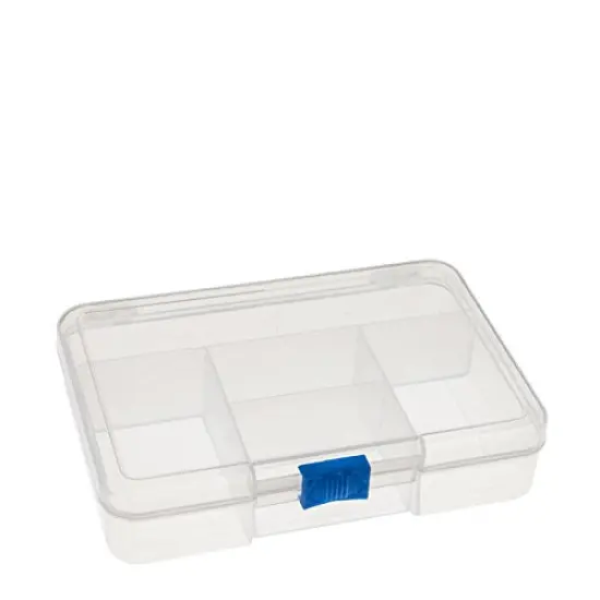 5-Compartment Clear Plastic Small Jewelry Organizer {1}