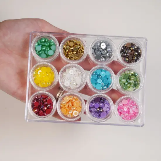 Buttons Galore and More Assorted Half Pearls - 12 Colors {2}