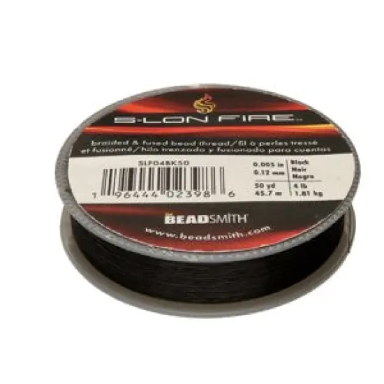 S-Lon Fire Beading Thread 4lb Black 50 Yards {2}