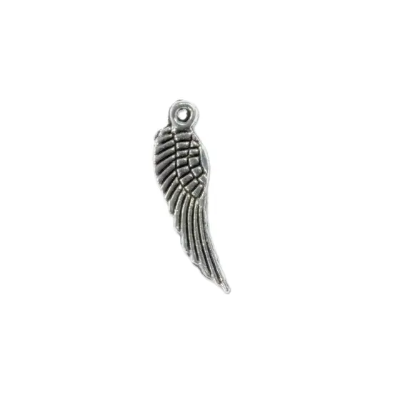 Wing Charm 17x5mm Pewter Antique Silver Plated (Package of 1) {1}