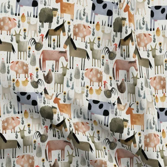 Various Fabrics by the Yard or Fat Quarter Horses Donkeys Cows Rooster Ranch Whimsical Sheep Pig Sunflowers Custom Printed Fabric by Spoonflower {5}