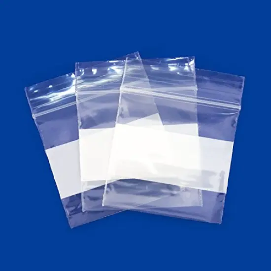 Clear Plastic Reclosable Zipper Bags 2x2 W/White Block (Package of 100) {2}