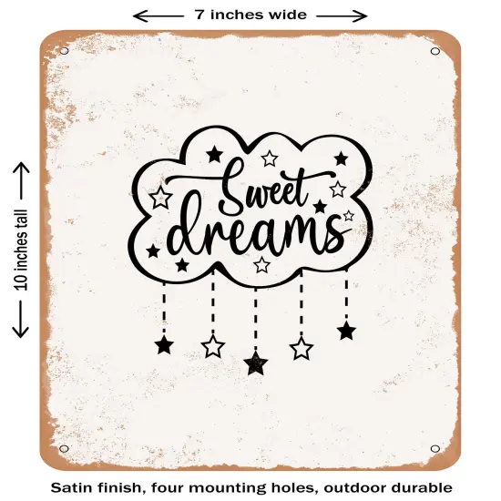 DECORATIVE METAL SIGN - Sweet Dreams - 2- Vintage Rusty Look {1}