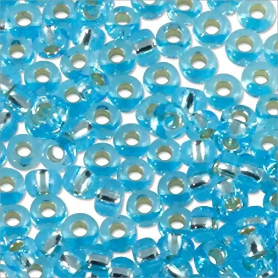 Miyuki Round Rocaille Seed Bead 11/0 Silver Lined Baby Blue {3}
